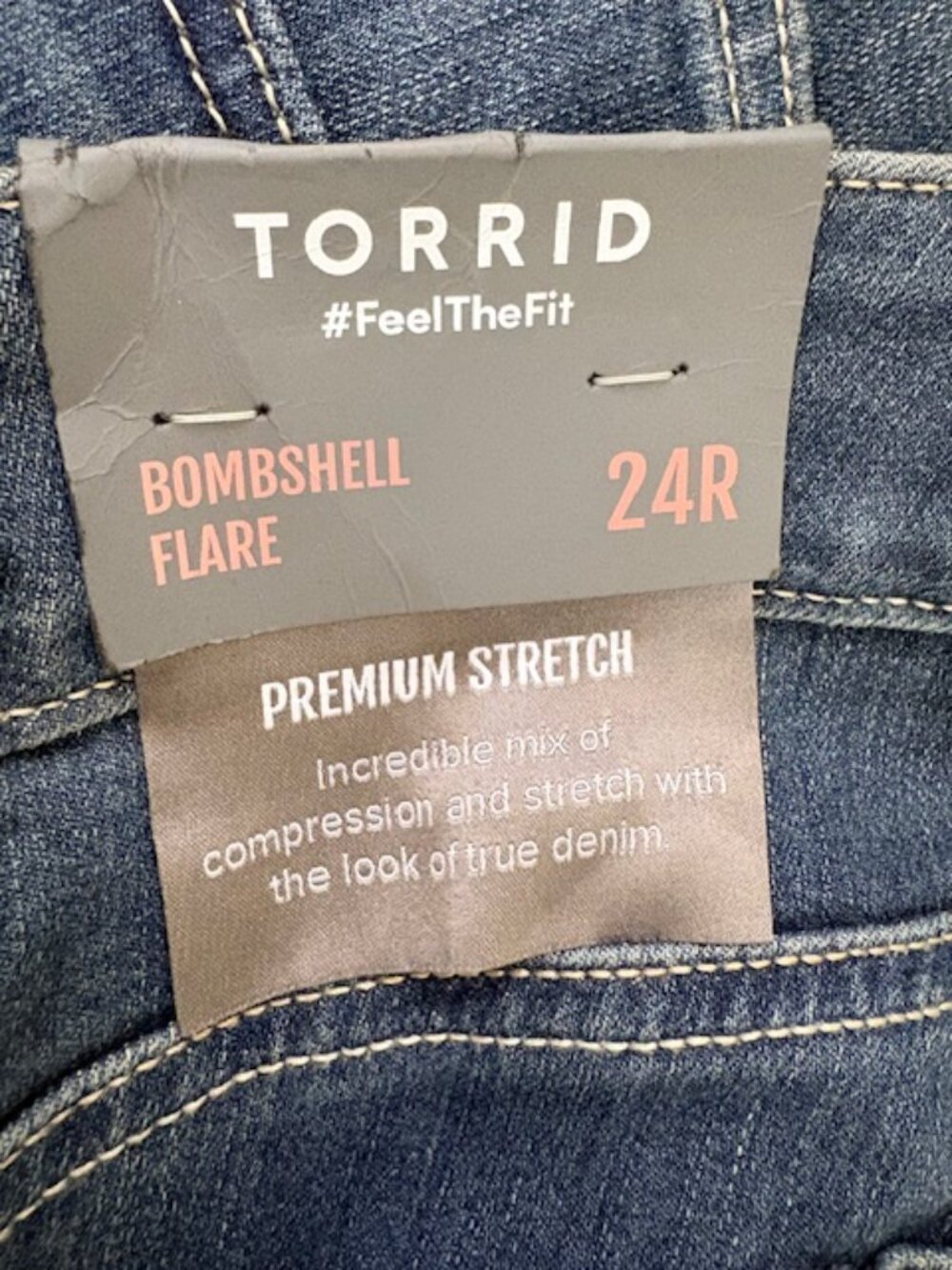 TORRID womens bombshell flare premium stretch medium wash denim jeans 24R NEW - Picture 7 of 7